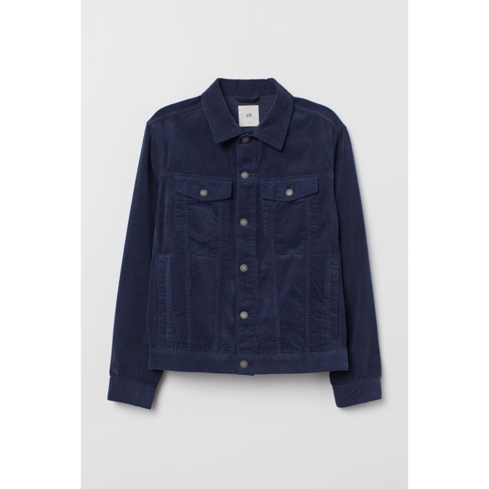 Men’s navy blue corduroy jacket